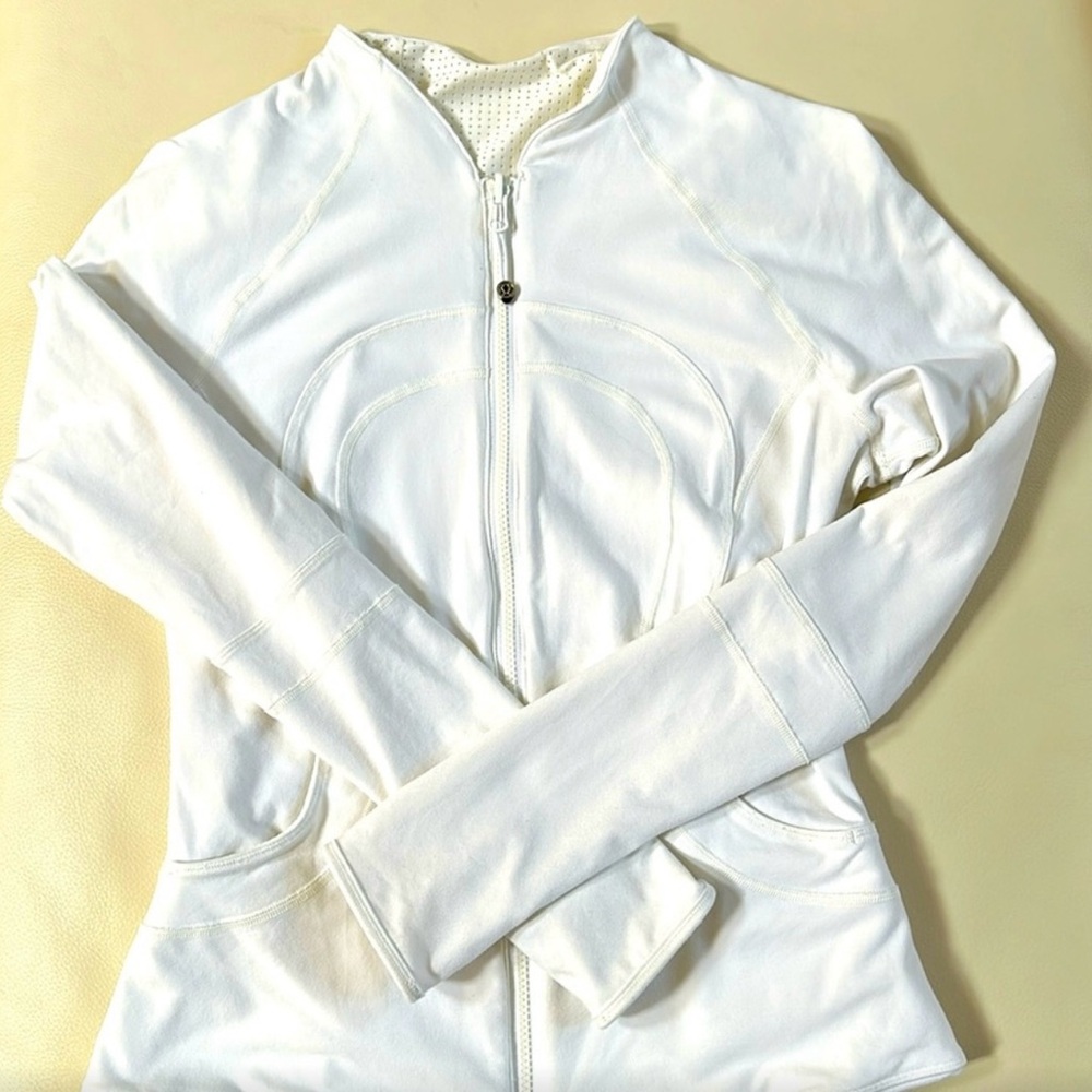 Lululemon White Zip-Up Jacket-Reversible Size 6